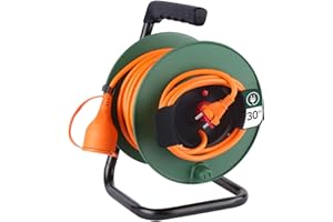 Electraline 20866138G - Avvolgicavo da giardino, 30 m, colore: verde