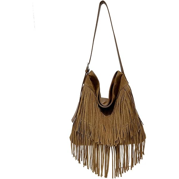 Sac Bandoulière Daim Frangé Modamoda Italien Violet – Cuir Souple Tendance, Fabriqué Main