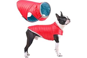 Oslueidy Abrigo de Perro Reversible,Chaqueta de Invierno para Perros Chaleco de Cachorro Caliente Ropa Impermeable para Mascotas Snowsuit de Perros para pequeños Perros Grandes