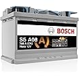 Bosch S5A08 Car Battery 70 A/h - 760 A - 12 V, Type 096, AGM Lead-acid for Vehicles with a Start/Stop System, Left (-) Right (+), 278 x 175 x 190 mm - For Vehicles with Regenerative Braking