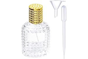 Ysimple Rozpylacz do flakonu perfum, 50 ml, podróżna butelka na perfumy z ananasem do napełniania, atomizer kryształowy, pusty flakon perfum dla kobiet lub dziewcząt (złoty)