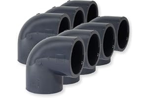 AMOVO Paradies Pool GmbH PVC Fitting Winkel 90°, Ø 50mm mit Klebemuffen, Qualität aus Europa, Menge: 7 Stück