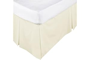 EGYPTO BEDDING EGYPTO Polycotton Base Valance Bed Sheet, Pleated Styling - 16" EXTRA DEEP Valance (FIT OVER BASE) (Single Bed Pleated Valance, Cream)
