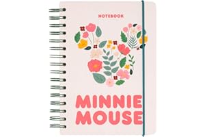 Grupo Erik: Bullet Journal Minnie | Quaderno A5 ad anelli 180 pagine con copertina rigida, chiusura elastica, carta d'avorio di alta qualità e pagine puntinate, ideale per appunti o journaling