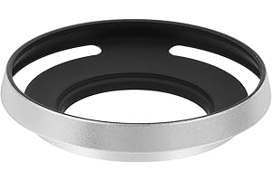 PATIKIL 37mm Lens Hood, Universal Metal Thin Hollow Curved Screw-in Vented Lens Hoods for Fujifilm for Nikon for Pentax, Silver