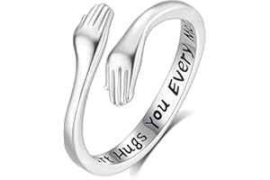 INFUSEU Open Size Ring, Adjustable 925 Sterling Silver Model 7-8 Two Headed Snake/Gelada/Hug/Wolverine/Orangutan/Dragon/Pentagram Ring Gift For Her