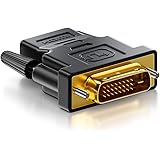 deleyCON Adaptateur HDMI-DVI - HDMI Femelle vers Connecteur DVI-D Mâle (24+1) (19pol) 1080p Full HD 1920x1200 - Noir