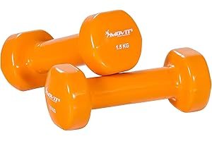 MOVIT set de 2 haltères en vinyle, haltères courts avec surface en vinyle