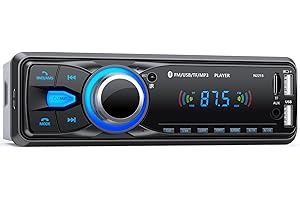 Chismos Autoradio Bluetooth Main Libre 5.0, FM Poste Radio Voiture Bluetooth, Autoradio 1 Din pour 9-12V Voiture Supporte 2 USB/AUX/SD/TF/MP3, Supporte iOS/Android