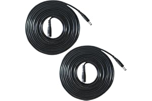 Liwinting 2pcs 5m/16.4Feet DC VerlängerungsKabel für Kameras, Energien-Adapter, IP-Kamera - Schwarz
