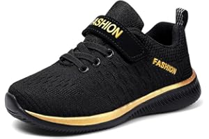 Famzuneu Turnschuhe Jungen Mädchen Sportschuhe Kinder Leicht Mesh Hallenschuhe Sport Schuhe Atmungsaktiv Laufschuhe Flach Dicker Boden rutschfest Sneaker mit Klettverschluss