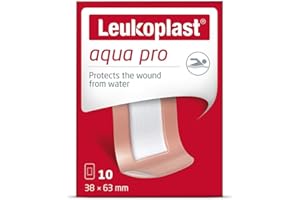 Leukoplast Aqua Pro Lot de 20 pansements adhésifs imperméables extra fins Idéal pour la natation/le bain Rembourrage absorbant