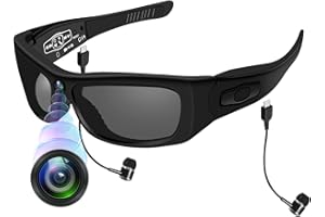 CYI Cámara Deportiva con Gafas de Sol - Action CAM 1080P Bluetooth 5.0, Videocámara Impermeable con Llamadas/Música, 100 Min Autonomía, para Ciclismo/Moto/Running (Incluye Auriculares)