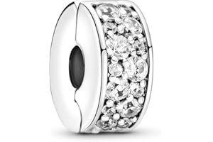 Ruaidhra Sterling Silver Charms Pendant, Cross Heart Flowers Clover Turtle Animal Charms for Bracelet Necklace, Versatile Charm Clip Stopper Bead Charms for Women