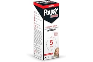 Pouxit Flash, Spray Pidocchi e Lendini, Azione Rapida, Senza Insetticidi, Pettinino Incluso, 150 ml