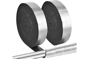 mizikuu 2 Rolle Isolierung Kanal, 10M x 5CM Isolierung Heizungsrohre Wickeln Rohrisolierung zum Wickeln Dämmung Heizungsrohre Rohrumwicklung Rohrisolierungsfolie Isolierband mit Schaumstoff