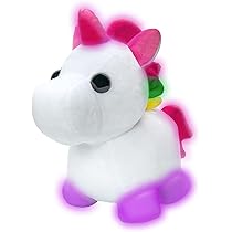 Adopt Me! Luminous Neon Unicorn Soft Toy - Soft and cuddly - Three