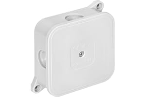 Miratic Puszka Elektryczna Natynkowa 4 Dławnice Gumowe Puszka Przyłączeniowa IP44 Wodoodporna Solidna i Bezpieczna Instalacja Elektryczna na Zewnątrz (biała)