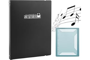 Irtyif Porta Spartiti Musicali A4,Raccoglitore Porta Spartiti Musicali,Cartella Spartiti in Plastica,Cartelle Portaspartiti per Fogli in Formato A4 con 30 Pagine,per Spartiti,Pianoforte(Grigio)