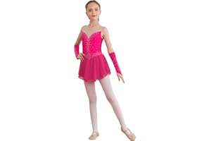 Oyolan Maillot de Patinaje Artístico Con Falda Tutú para Niña - Gimnasia Rítmica, Ropa de Patinador, Traje de Baile Salsa Samba