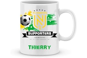 Mug de foot NANTES à personnaliser avec prénom - Cadeau personnalisé foot Ligue1 FC NANTES