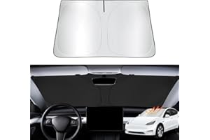 ASZSK Pare-Soleil pour Tesla Model 3 Model Y 2021-2024, Pare-Soleil pour Pare-Brise Avant Protection Solaire Bloque Les Rayons UV, Tesla Model 3 Highland Accessoire