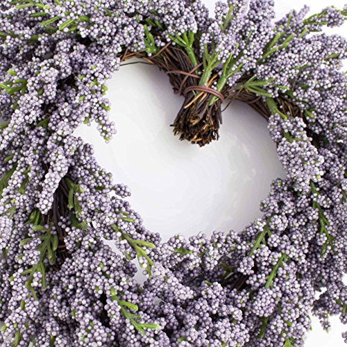 Deko Lavendelherz, violett, Ø 20 cm – Künstlicher Kranz / Türkranz – artplants - 3