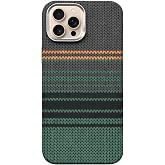 KZY İletişim iPhone 16 ProMax ile uyumlu Kapak M-Safe Şarj &Ouml;zellikli İnce Yapılı Karbon Kevlar Kılıf - Yeşil