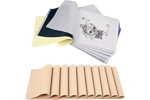 Emalla 10pcs Piel Sintetica Tatuaje y 20 Hojas Papel Transfer Tattoo Tatuaje Conjunto de Práctica