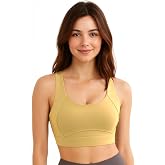 Khwaish Store Women Padded Sport Bra Full Coverage Heavy Bust Support High Impact Racerback Workout, Sport Fitness & Exercise