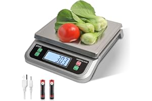 YBVXYV bascula profesional panaderia 40kg Báscula digital de cocina con Función Tara PCS y g/oz/lb/kg/leche/ml/ml 6 Unidades báscula de cocina con Pantalla LCD Acero Inoxidable báscula electrónica