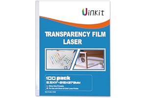 Uinkit OHP Film Overhead Projector Film - 8.5x11 for Laser Jet Printer and Copier Transparency Film 100 Sheets