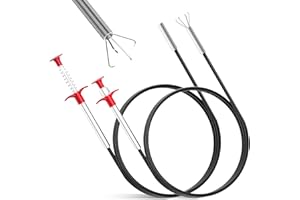 UNINGYI 2 Piezas Desatascador Tuberias Profesional, 90 cm/200 cm Alambre Desatascador Tuberias, Desatascador de Desagüe Fuerte y Flexible, Pinza Telescópica Flexible, Garra Flexible, para baño de Cocina