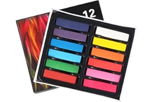 MKNZOME Hair Chalk Set, 12 Colors Temporary Hair Coloring for for Adults 8 9 10 11 12 years Old Girls Kids, Hair Chalks for Girls, Kids, for Halloween Christmas Birthday Party