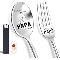 Personalisiertes Geschenk Für Papa | Gravierter Edelstahl-Kaffeelöffel 'Good Morning Papa' | 19 Cm