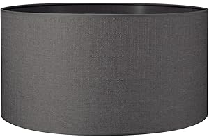Home Sweet Home Moderner Lampenschirm Canvas | Zylinder |50/50/25cm | Sturm grau | Stoff-Lampenschirm aus Baumwolle | für E27 Lampenfassung | RoHS-geprüft | für Pendelleuchte