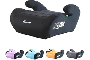 Bemesu Child Booster Seat, Car Booster Seat 125-150 cm, Child Car Seats According to i-Size Standard R129, Child Seat without ISOFIX, Car Seat for Children 6-10 Years (Black)