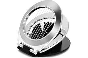 DIBAIHUIHOMER Tagliauova in Acciaio Inox Tagliauova Multifunzione in ABS 2 in 1 Affettatrice per Uova Sode Multifunzionale Manuale Taglia Uova, Utensili da Cucina per Uova Sode,Fragole, Kiwi, Funghi, Insalate