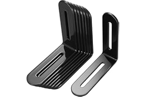 MCBLAST 8 Pz Staffe Angolari per Legno, Supporti Angolo Staffa per Mensola, 80x80mm Fissaggio Angolare in Metallo con Regolabile Scanalature Lunghe, Staffe per Mensole, Staffe Angolari L per Mobili Tavolo