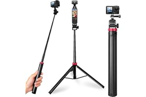 Asaiy Selfie Stick Stativ 200cm Ausziehbar – Leichtes Einbeinstativ mit 1/4" Gewinde & GoPro Adapter, für Vlogs, für GoPro Hero 13/12/11/10/9/8 Black Insta360 X5 X4 X3 One X2/RS DJI Osmo Action 5 Pro