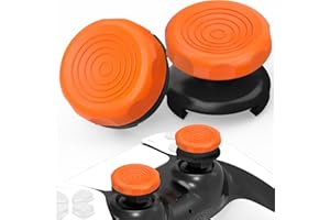 TEUVO Capuchons Joystick PS5 - Thumbsticks Grip pour PS4 Joystick Thumb Grips Manette PS5 Silicone Caps Accessoires Manette Controller à Aide avec Viser, Réduire Pouce Fatigue, Blanc Laine 2 pièces