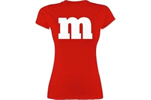 Shirtracer - Shirt Damen - Karneval Fasching Damen - Gruppen M und M Aufdruck - M&M Kostüm Gruppe MundM & M MM