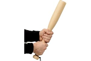 ‎GERCAR GERCAR Kompakter Baseballschläger aus Holz - 18 Zoll / 48cm - mit Schlaufe und Tragetasche - Self Defense Outdoor Baseball Bat - für das Training und Selbstverteidigung - Natur Holzfarbe