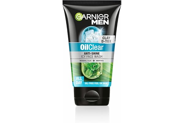 Garnier Men Oil Clear Clay D-Tox Deep Cleansing Icy Face Wash, 100gm