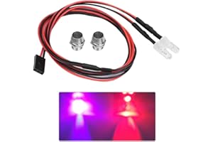 ‎DILWE RC LED Licht Kits, 2PCS 5mm Scheinwerfer RC Zubehör LED Lichter für 1/10 Modell Drift Auto Fahrzeug(10# Farbenlicht)