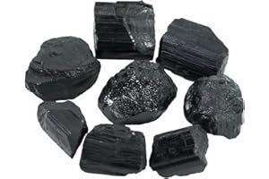 Nvzi Raw Black Tourmaline Crystals Bulk, Edelsteine Heilsteine, Mineralien Steine, Heilsteine Kristalle Steine Set, Chakra Steine(454g)