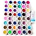 Fashion Gallery 48 Color Pure Transport Glitter UV Gel Set Builder Nail Art Decoration with Cleanser Plus