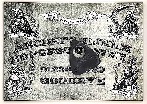 Jeu de société en Bois Fini à la Main avec Quatre Chevaux de l'Apocalypse, Planchette Soleil, Lune et étoiles, Style Ouija Classique