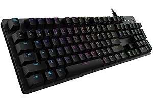 ‎LOGITECH Logitech G512 mechanische Gaming-Tastatur, GX Brown Taktile Switches, LIGHTSYNC RGB-Beleuchtung, USB-Durchschleife, Aluminium-Gehäuse, Programmierbare F-Tasten, Deutsches QWERTZ-Layout - Schwarz