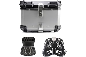 WNANCH Monolock Baúl, 28-100 litros de Volumen, Universal baúl de Moto, Topcase Maletero de Moto con Candado de Seguridad Impermeable (Size : B-55L)